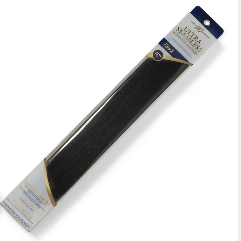 Black Barely Xtensions Ultra-Seamless Clip-in Remy Hair Extensions (18 Inch)